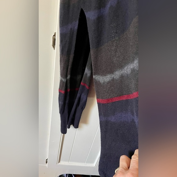 Lovestitch Ombré Open Front Long Duster Sweater Vest S/M Navy/Grey - Picture 7 of 12